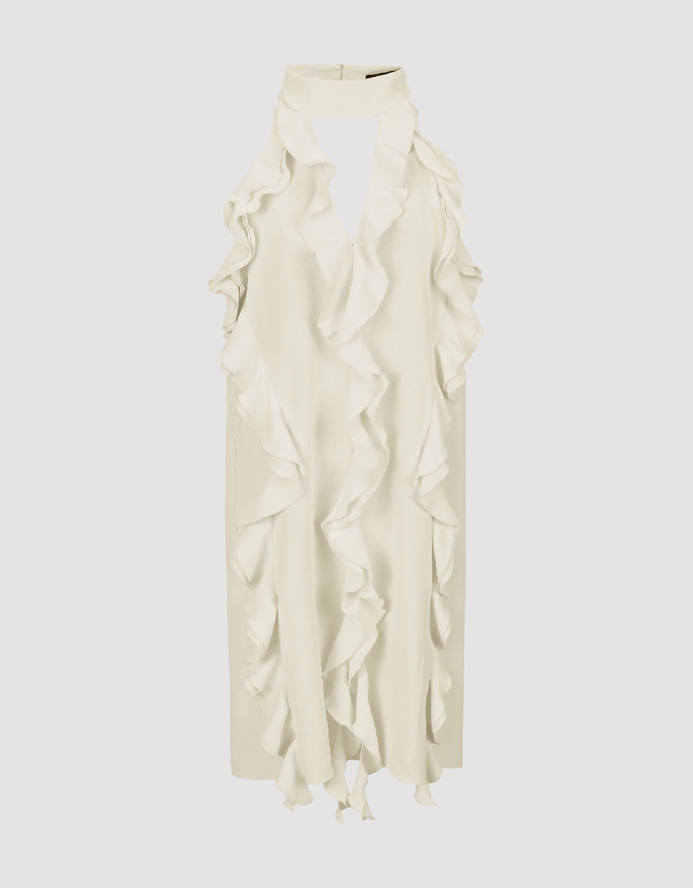 Halter Neck Ruffle Sleeveless Dress