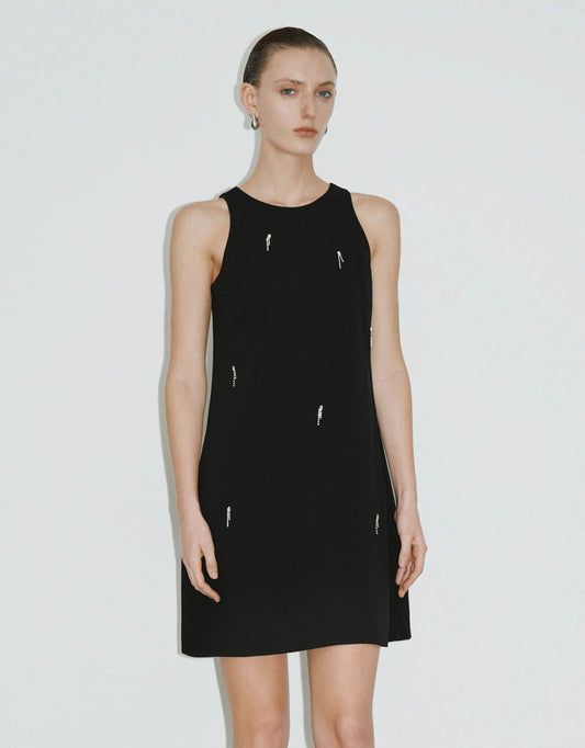 Sleeveless Crew Neck A-Line Dress