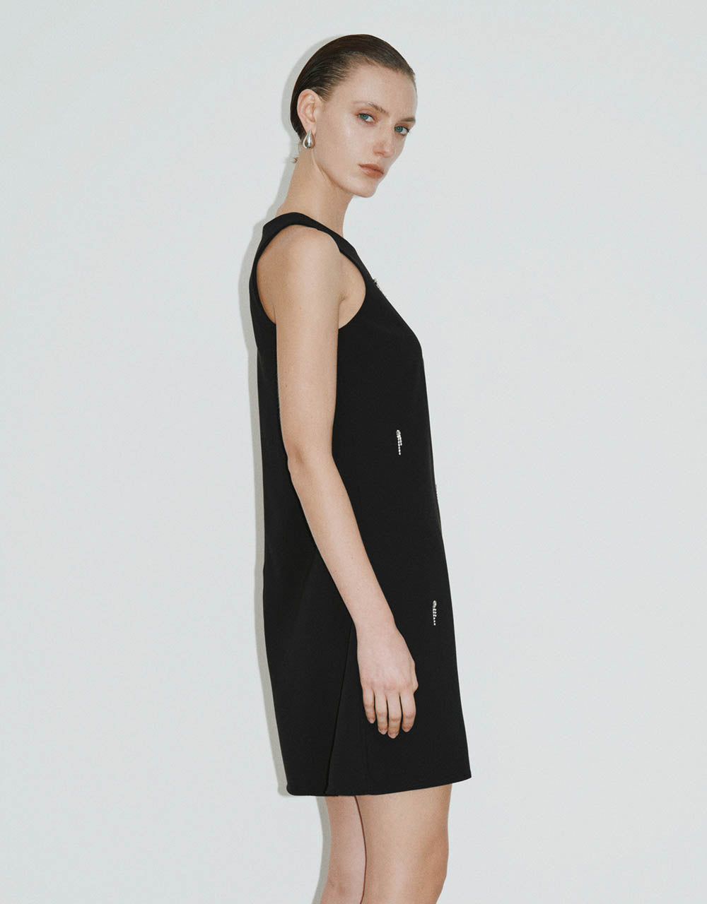 Sleeveless Crew Neck A-Line Dress