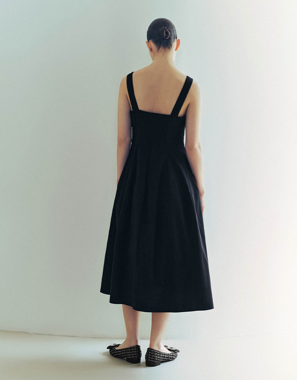 Sleeveless Square-cut Collar A-Line Dress