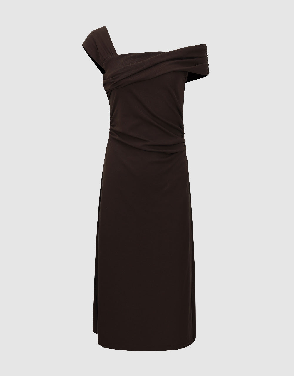 Ruched One Shoulder Straight Dress