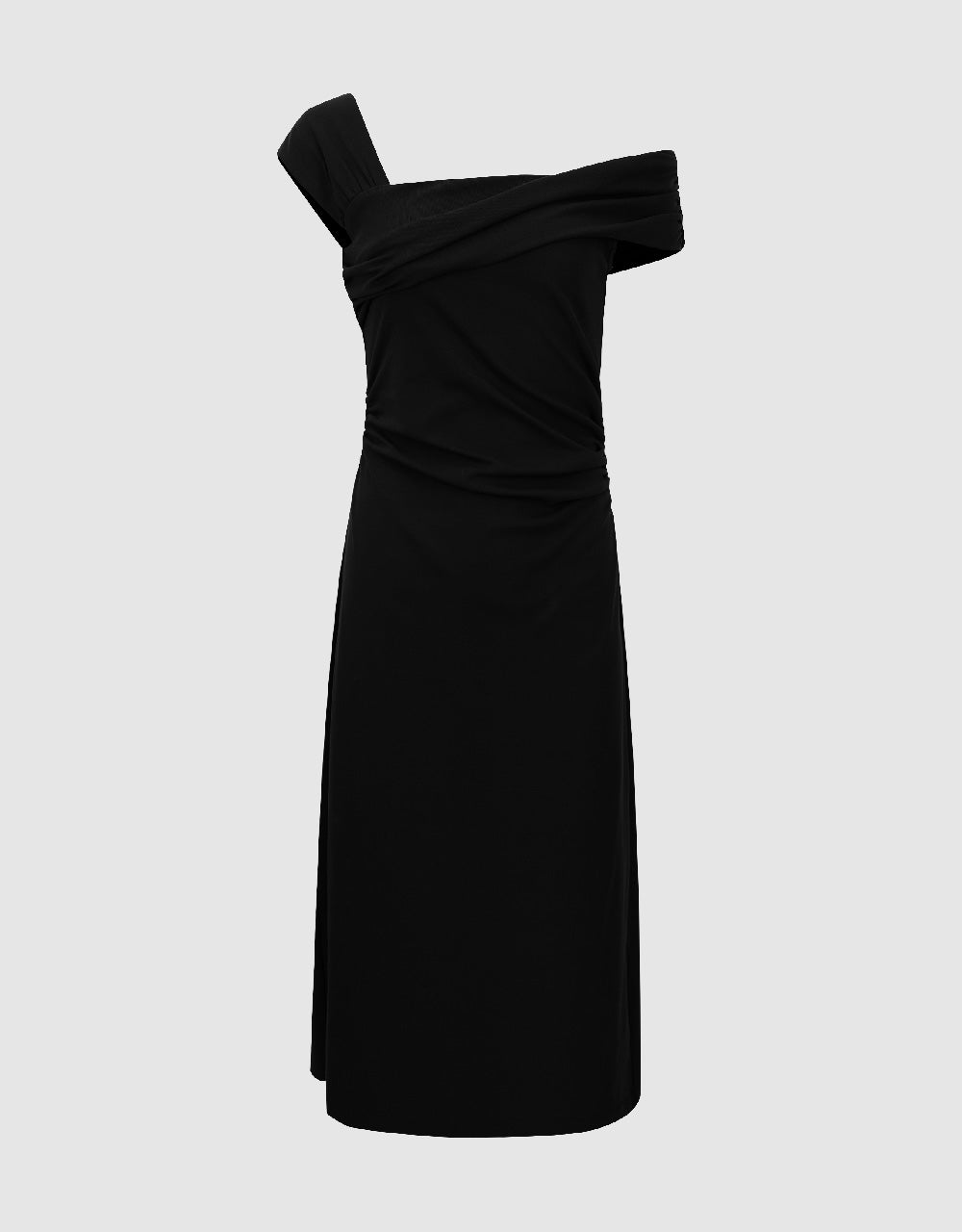 Ruched One Shoulder Straight Dress