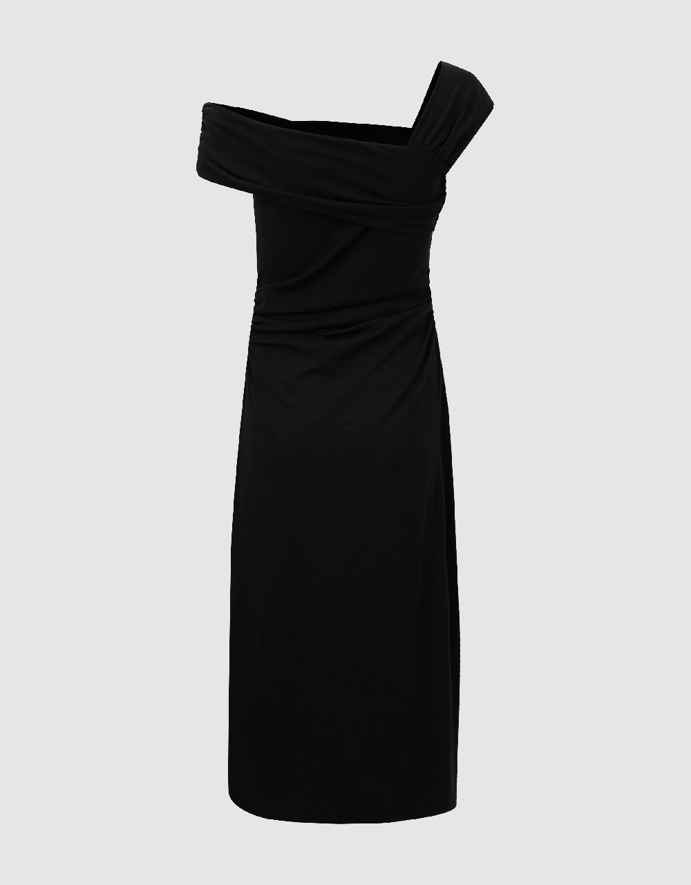 Ruched One Shoulder Straight Dress