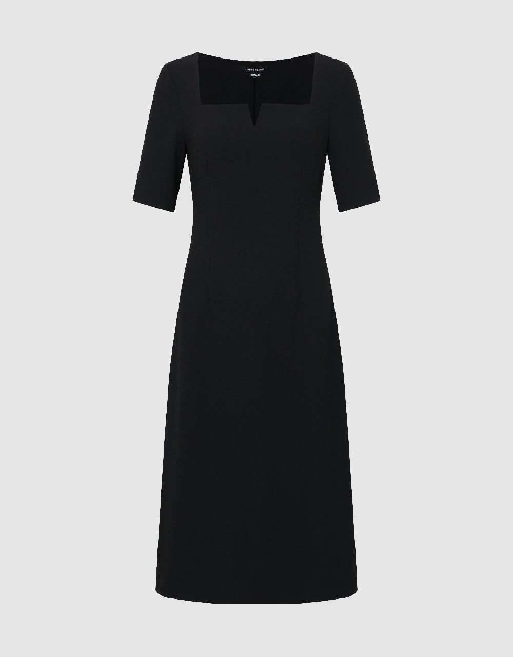 Square-cut Notch Collar Skinny Dress