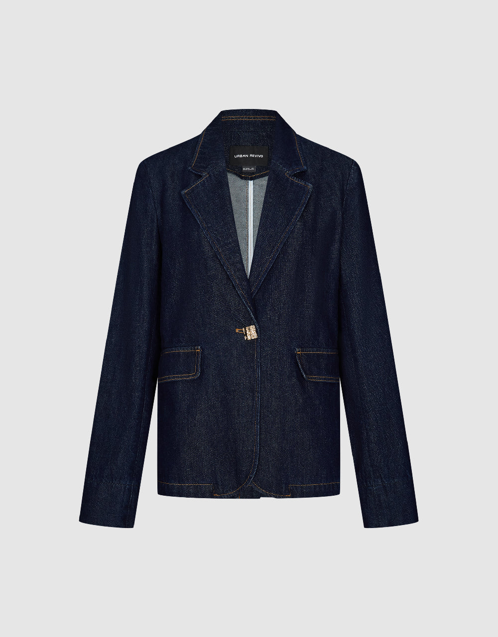 Notch Lapel Denim Blazer