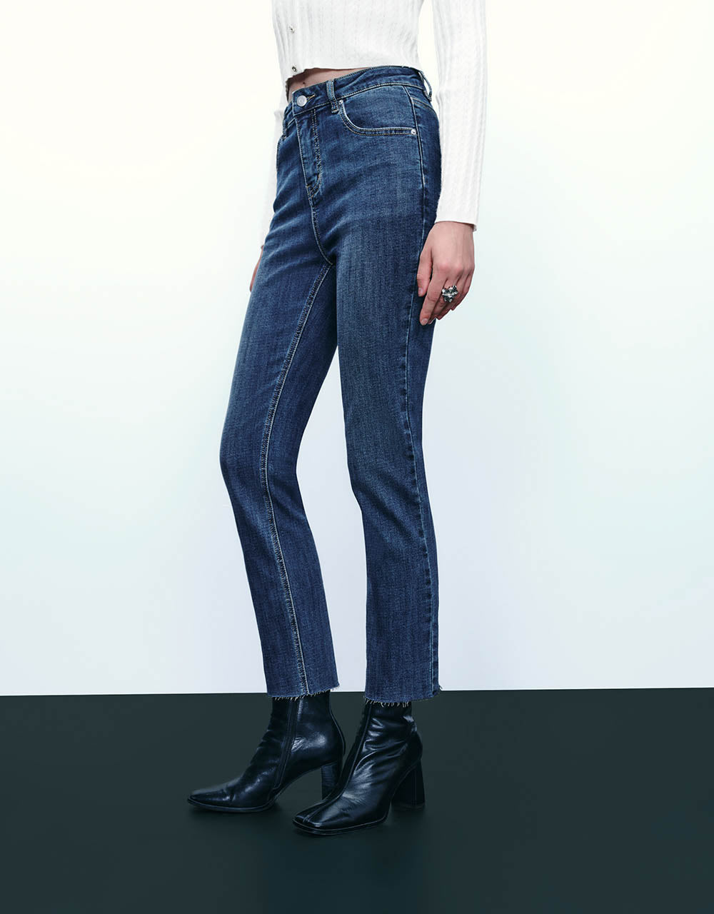 Split Hem Straight Jeans