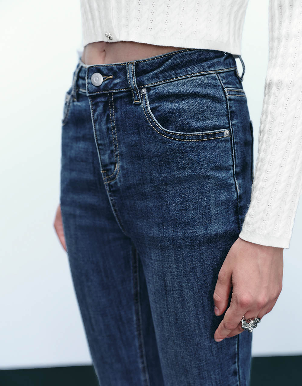 Split Hem Straight Jeans