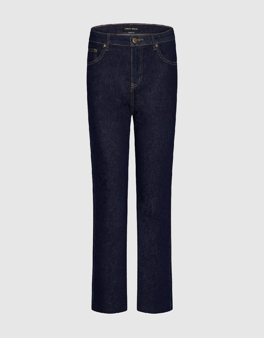 Raw Hem Straight Jeans