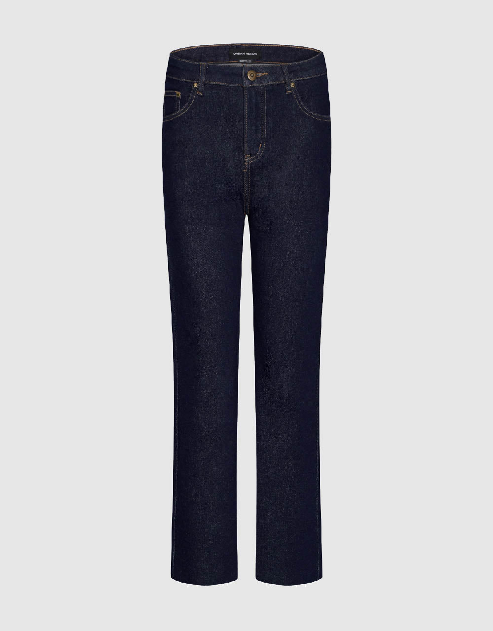 Raw Hem Straight Jeans