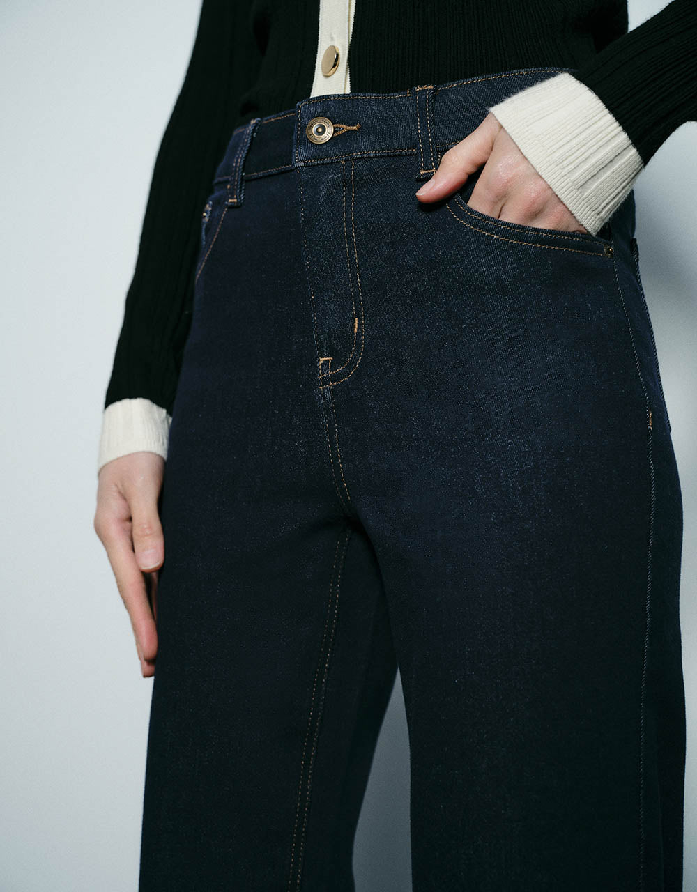 Raw Hem Straight Jeans