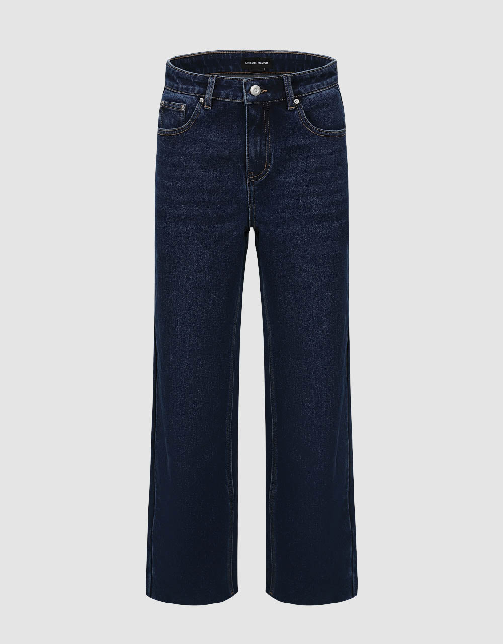 Raw Hem Straight Jeans