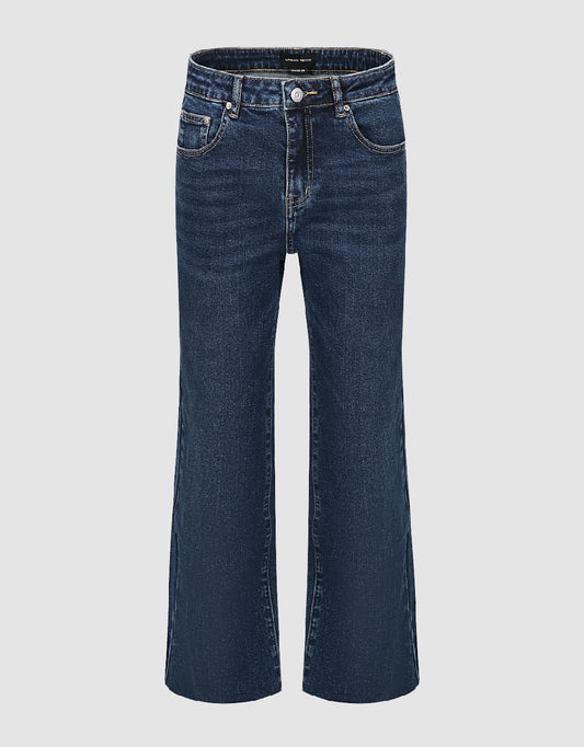 Raw Hem Straight Jeans