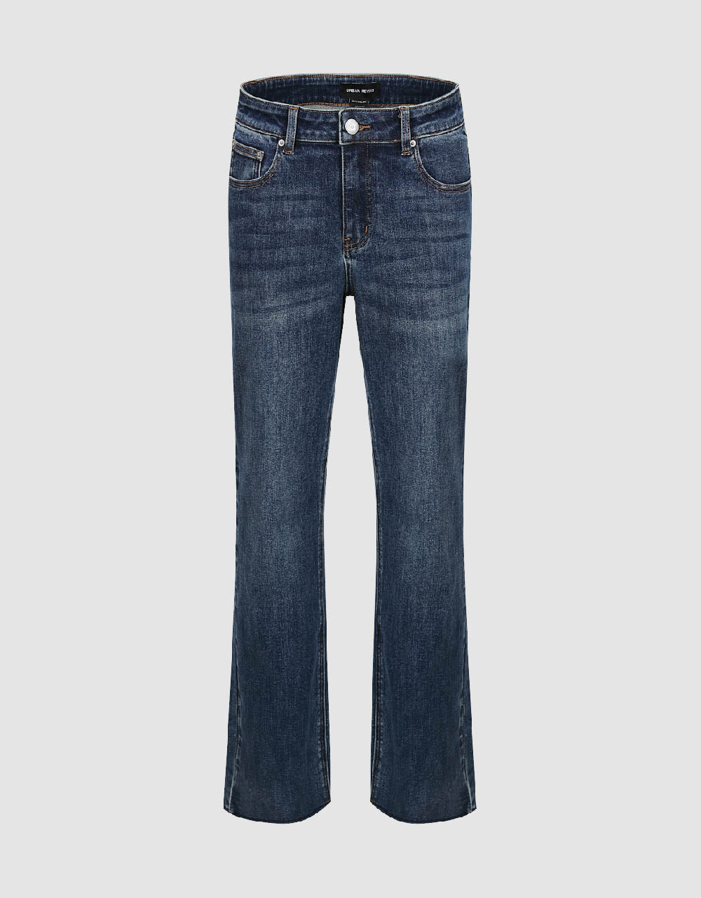 Raw Hem Straight Jeans