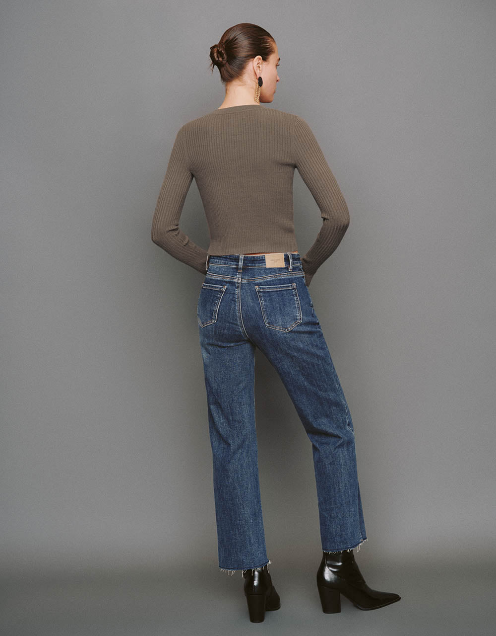 Raw Hem Straight Jeans