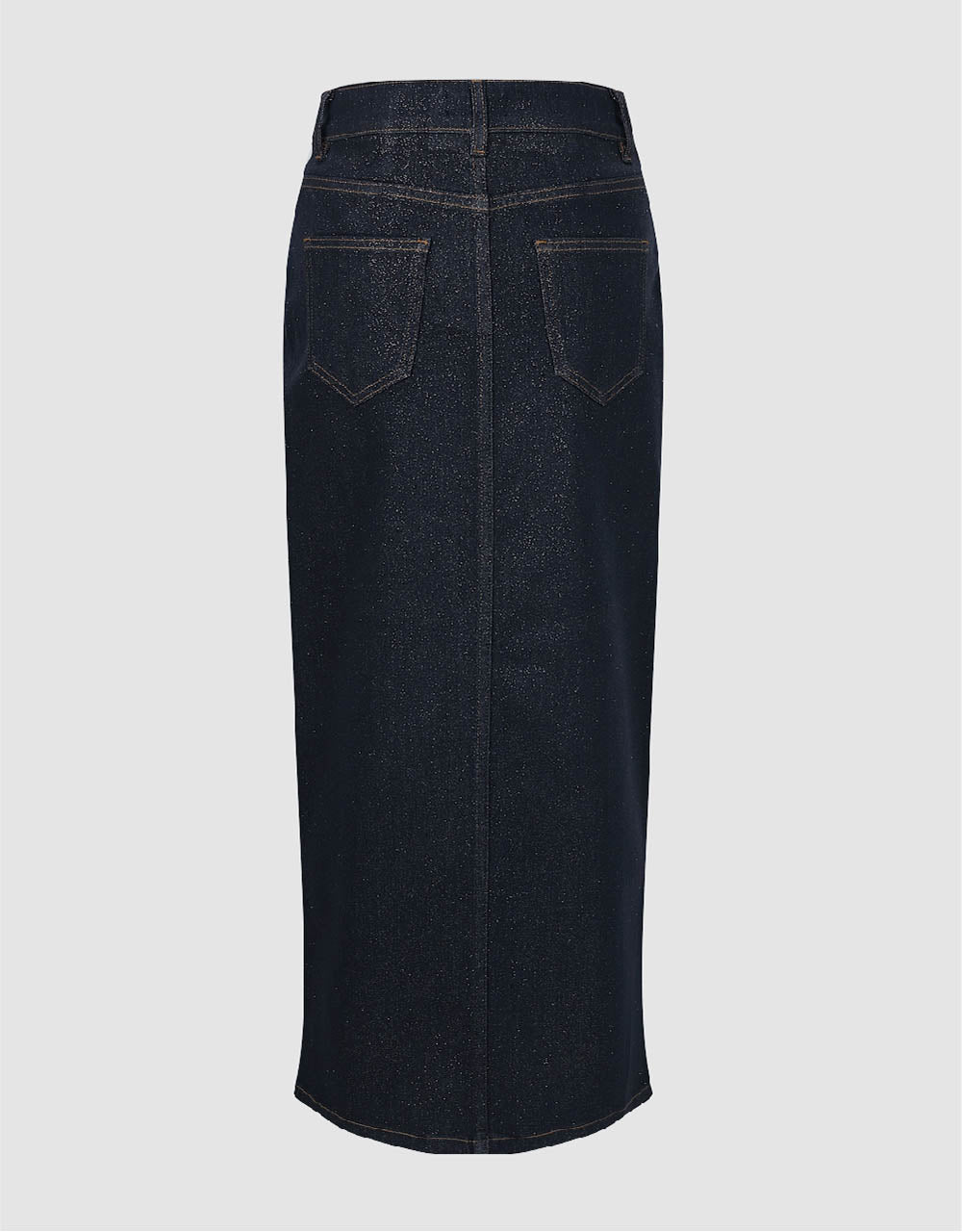 Split Hem Midi Denim Skirt