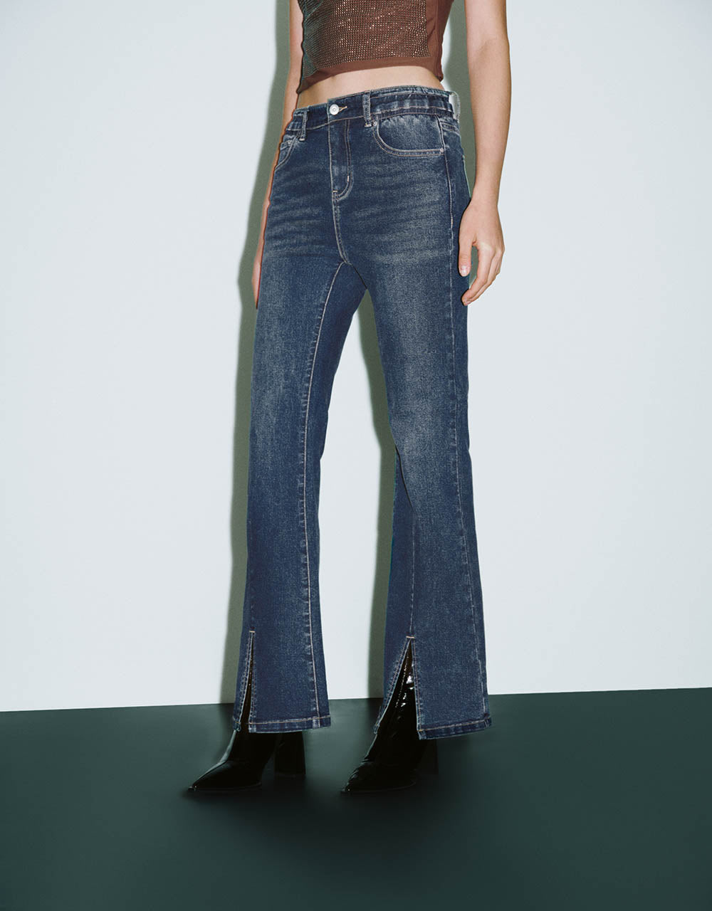 Split Hem Flare Jeans