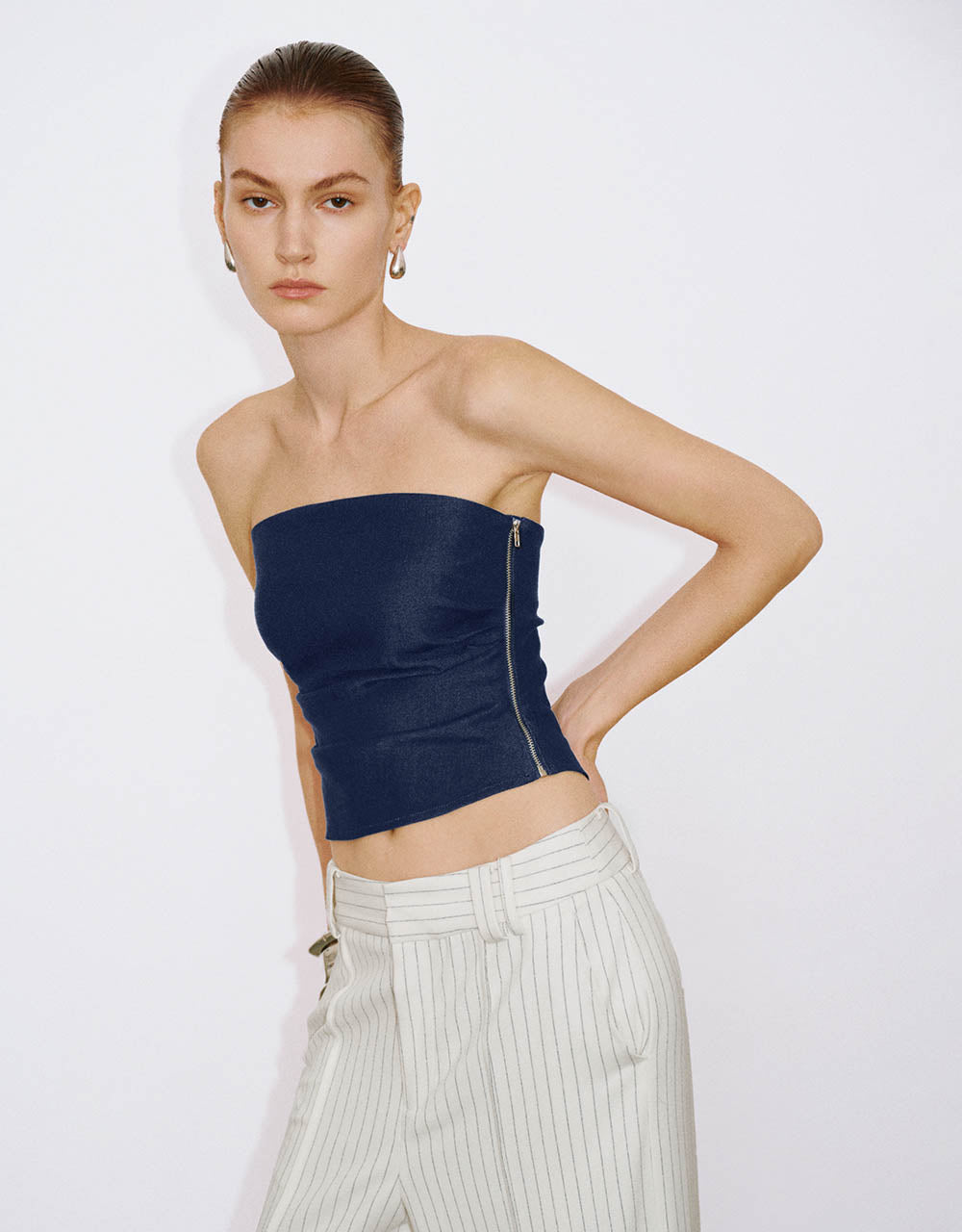 Off-Shoulder Denim Tube Top