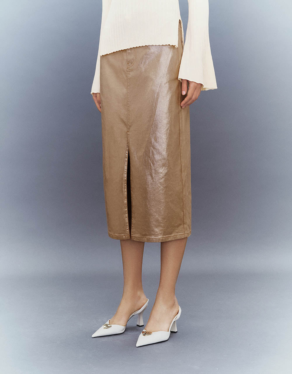 Split Hem Straight Skirt