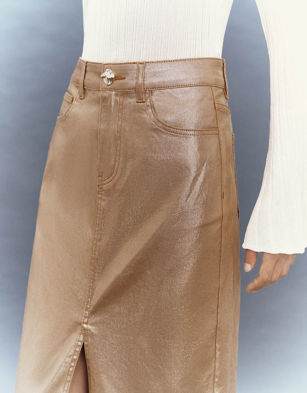 Split Hem Straight Skirt