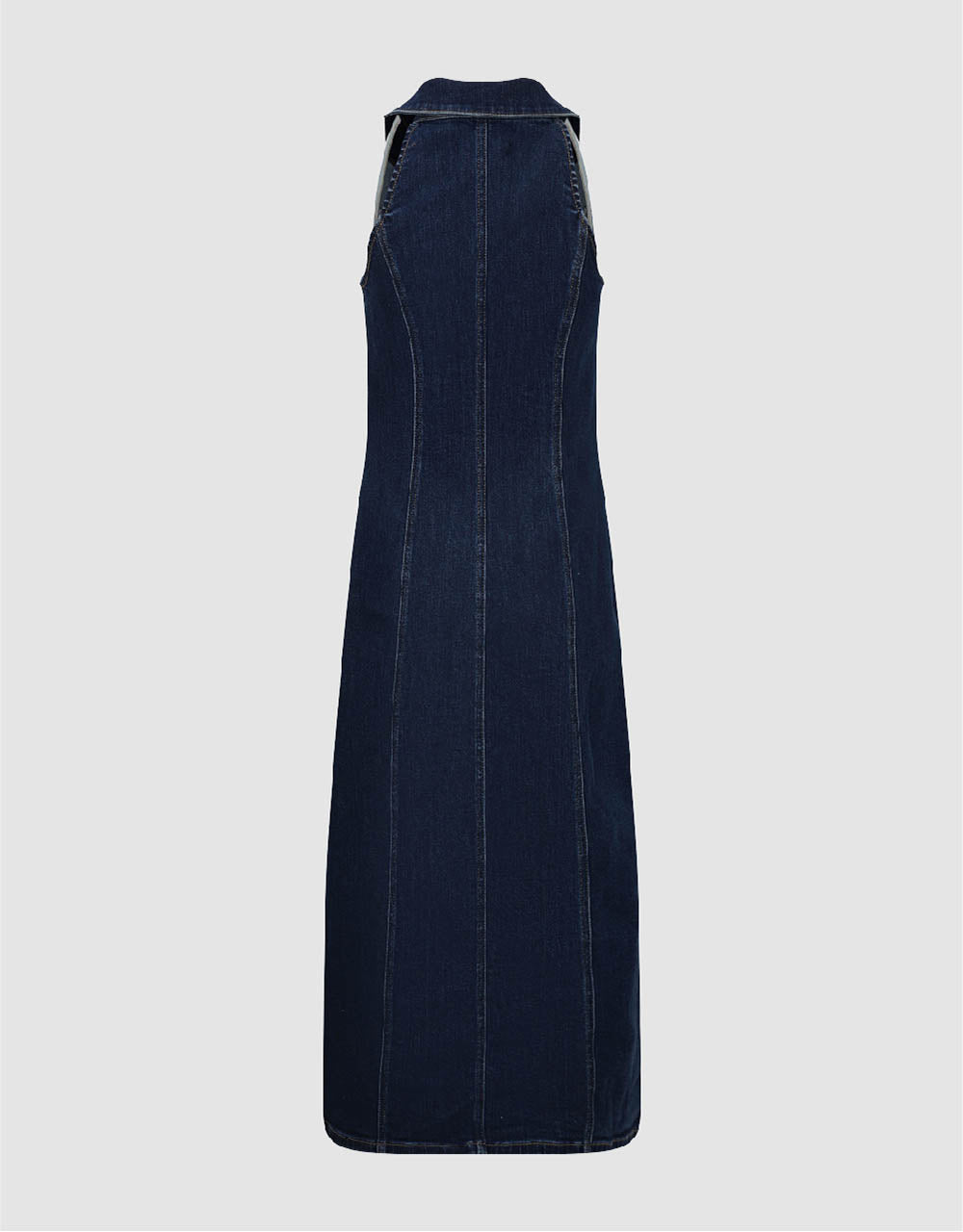 Sleeveless Lapel Denim Dress