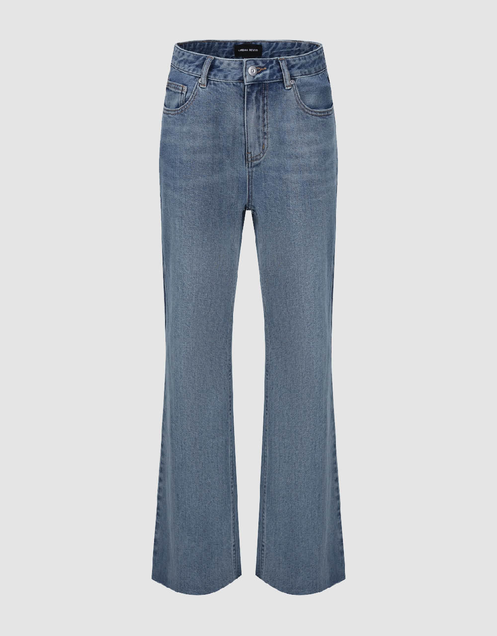 Raw Hem Wide-Leg Jeans