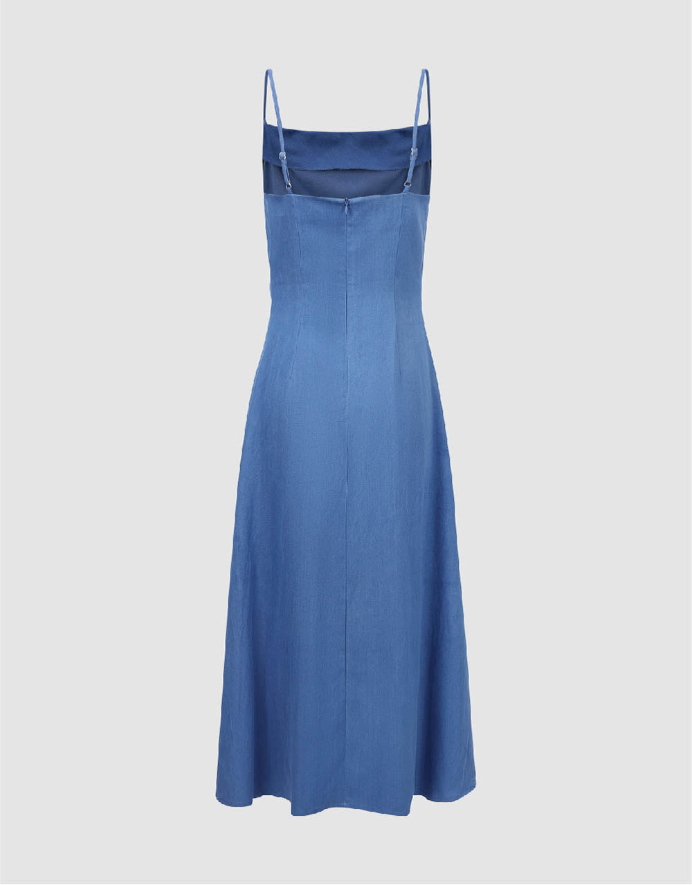 Cowl Neck Denim Cami Dress