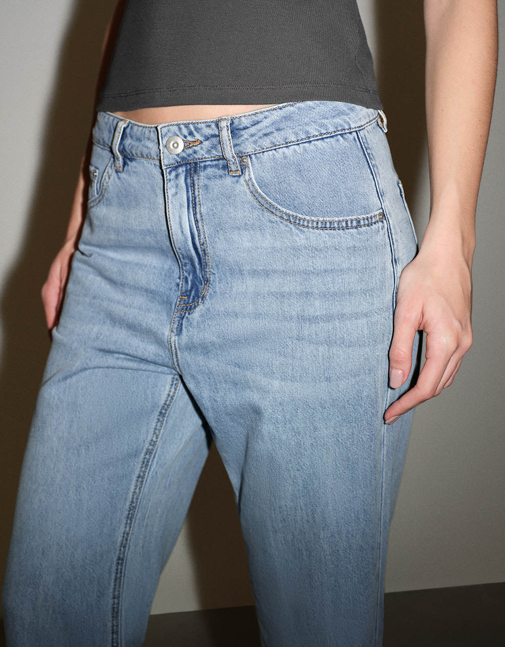 Split Hem Straight Jeans