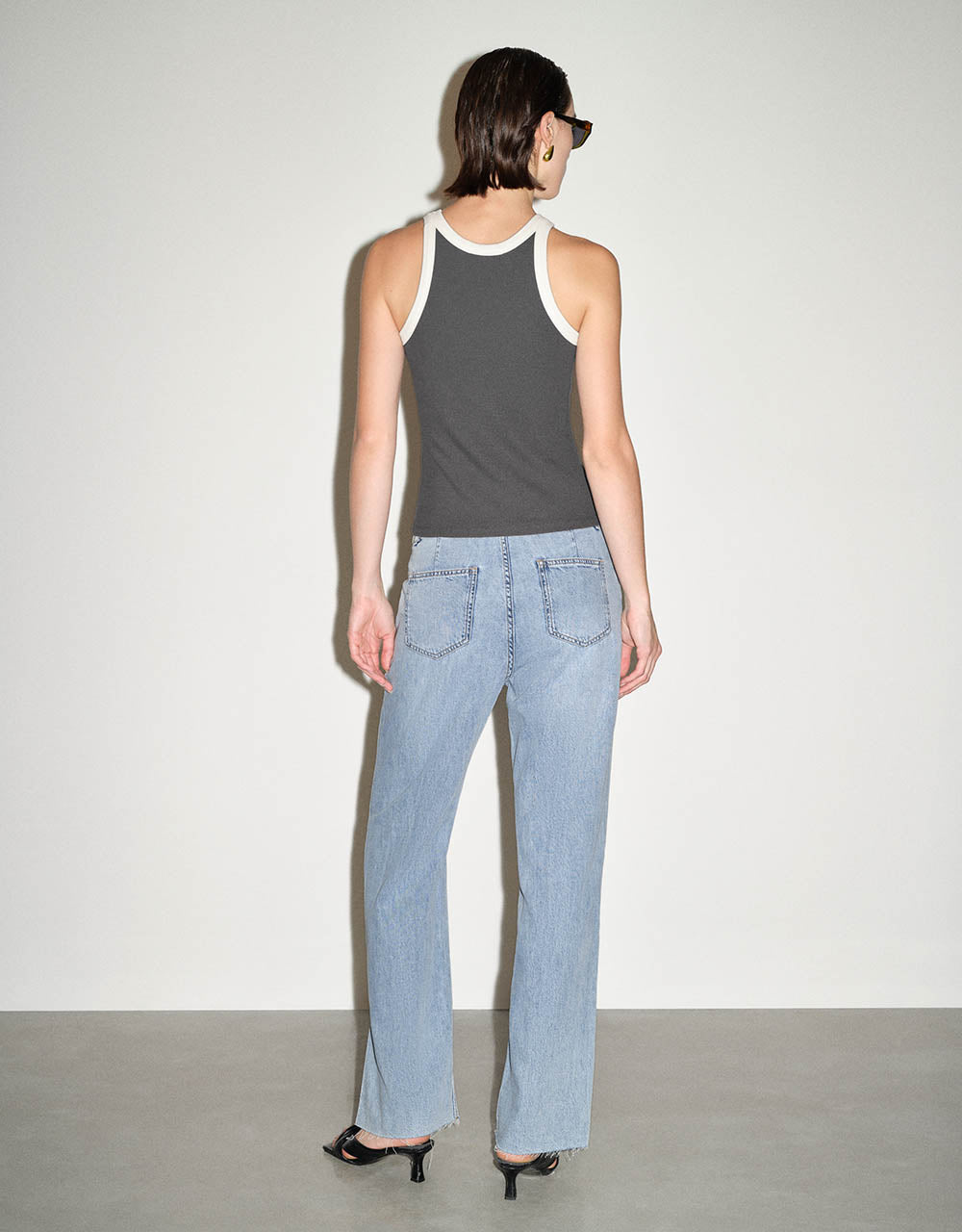 Split Hem Straight Jeans