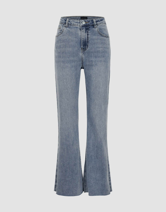 Raw Hem Flare Jeans