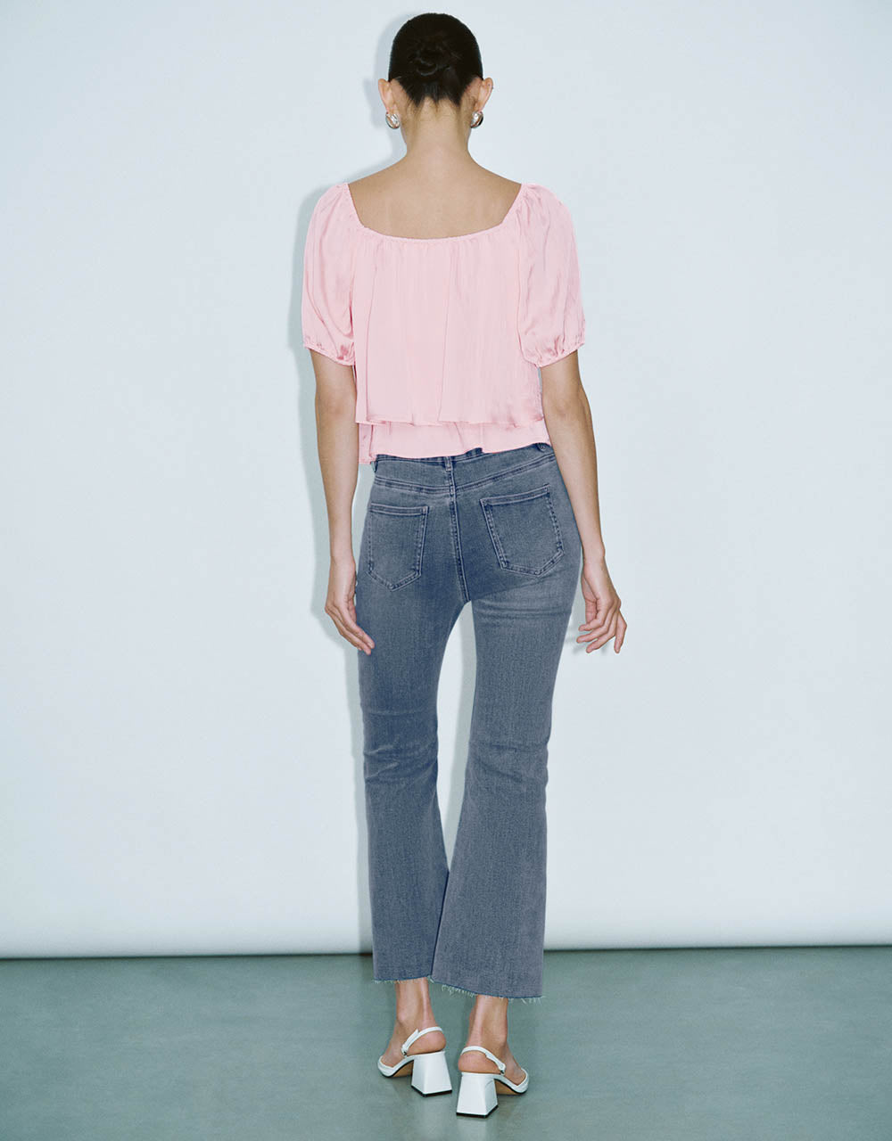 Raw Hem Flare Jeans