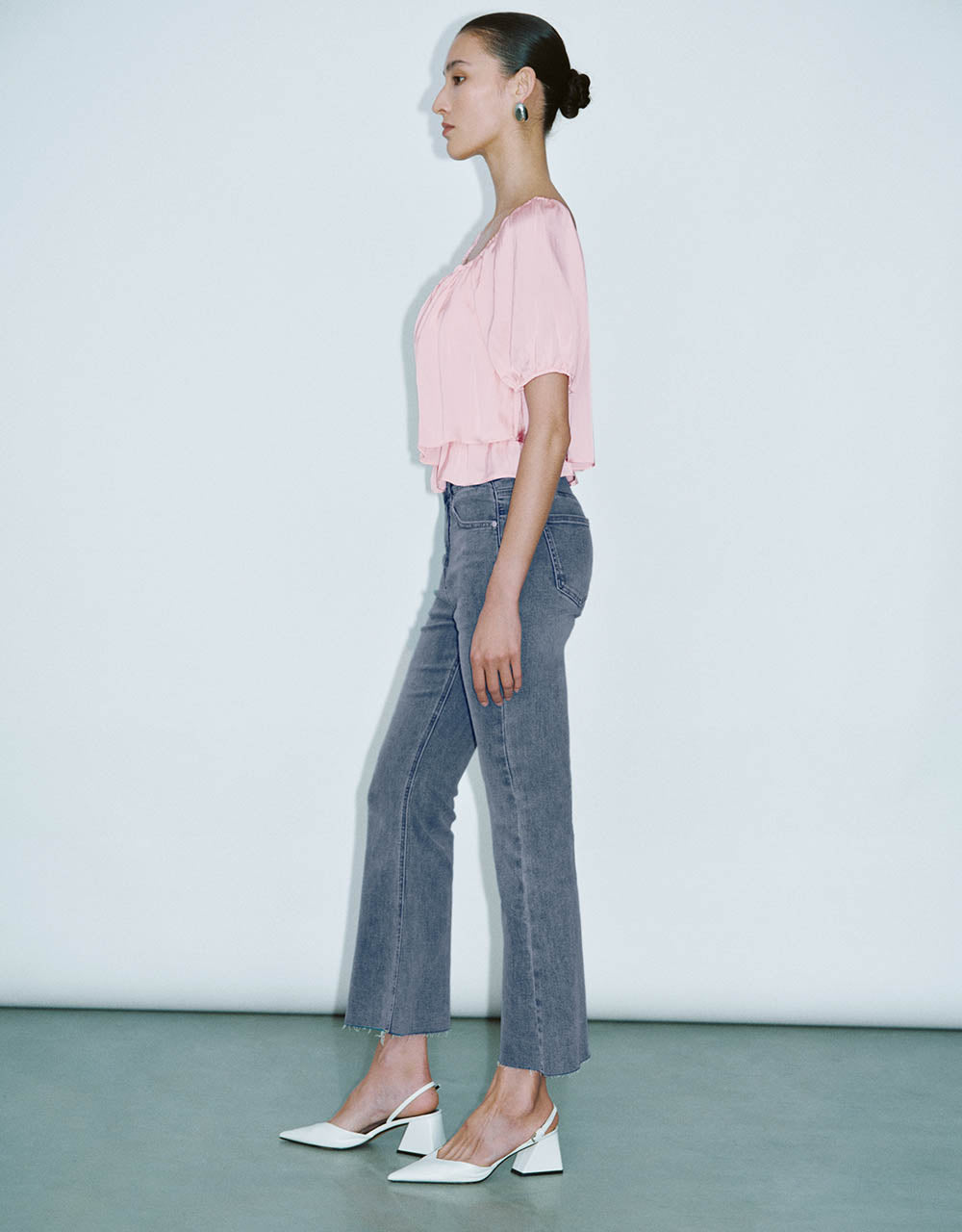 Raw Hem Flare Jeans