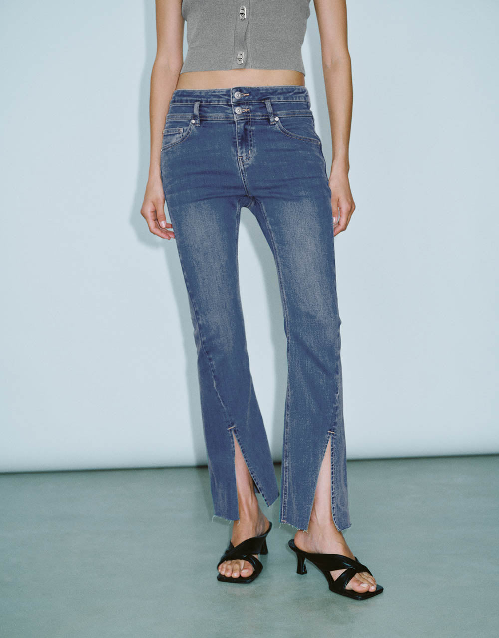 Split Hem Flare Jeans