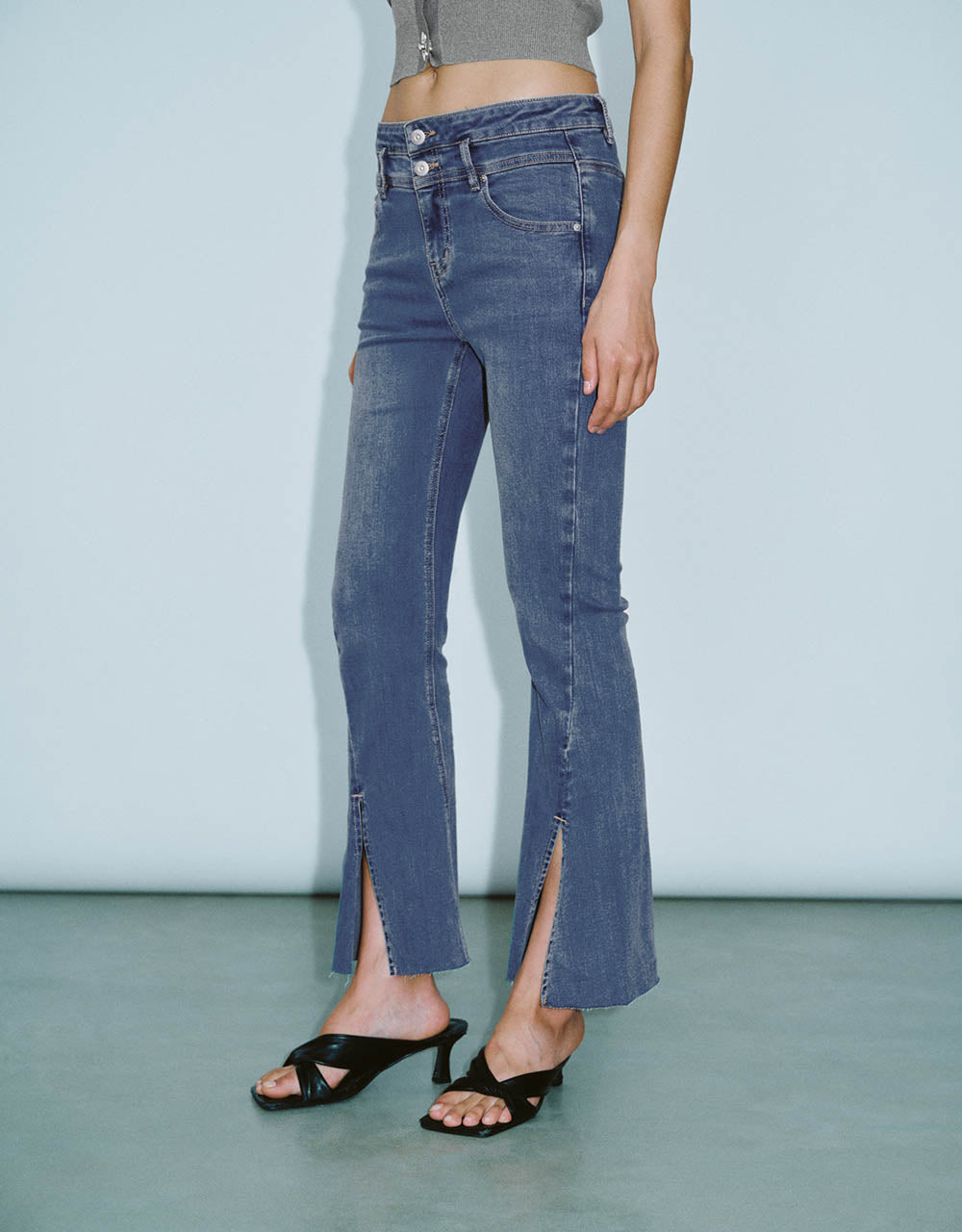 Split Hem Flare Jeans