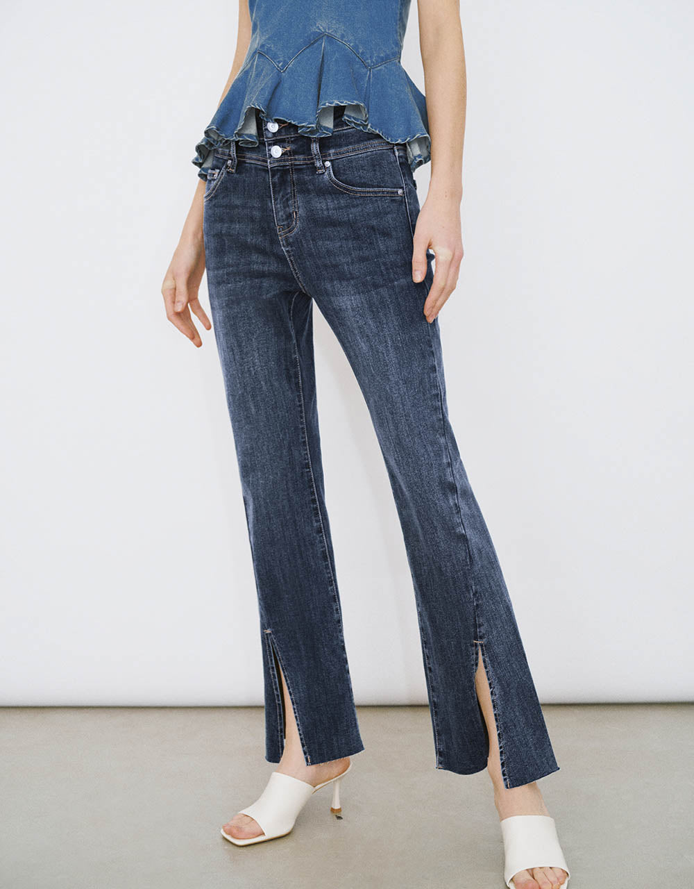 Split Hem Flare Jeans