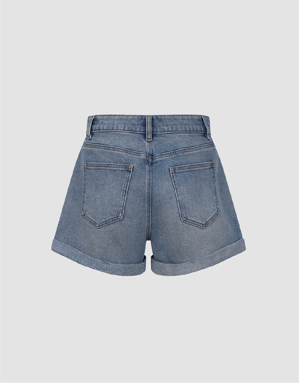 Rolled Up Hem Denim Shorts