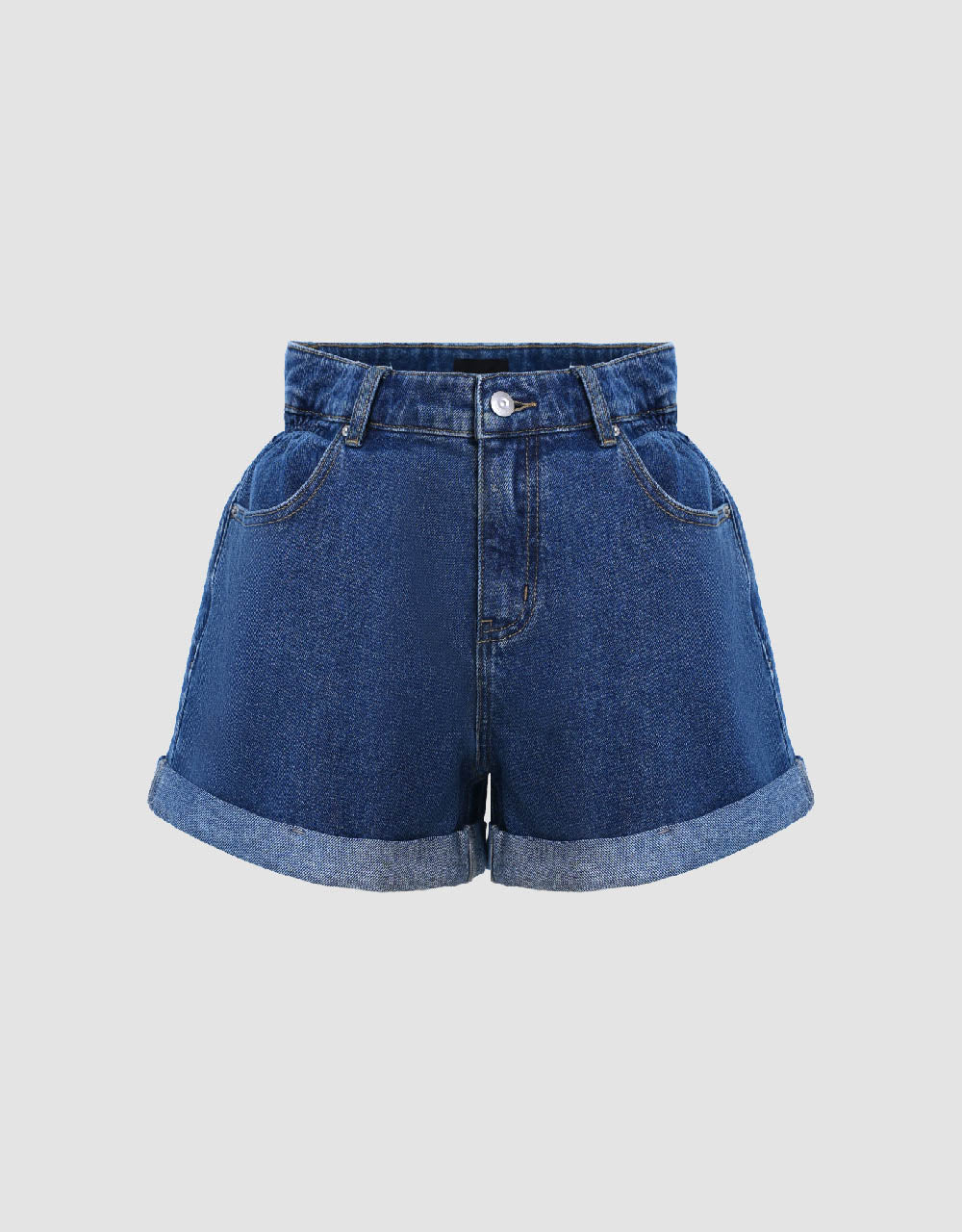 Rolled Up Hem Denim Shorts