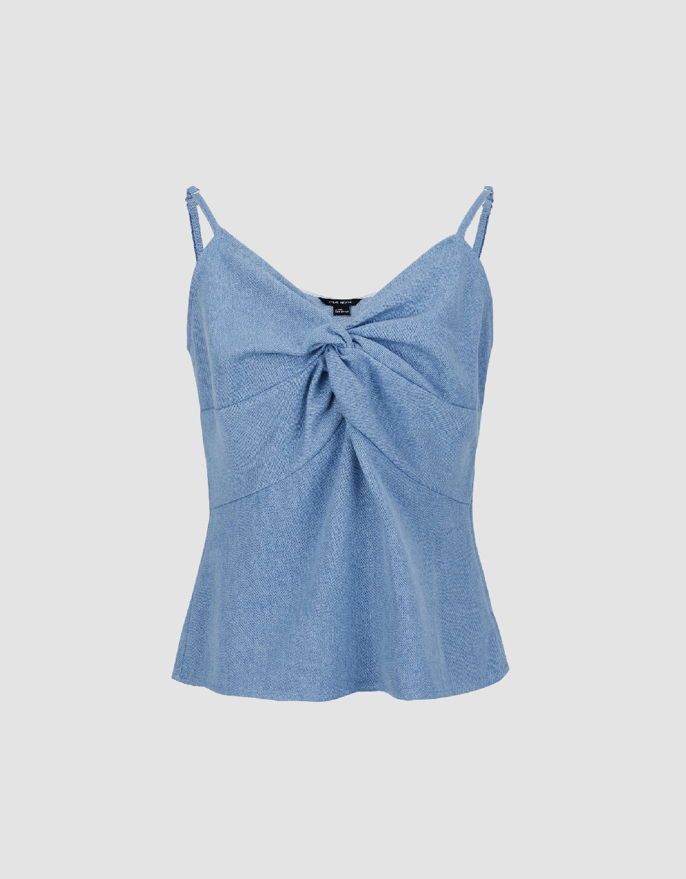 Twist Front V-Neck Denim Cami Top