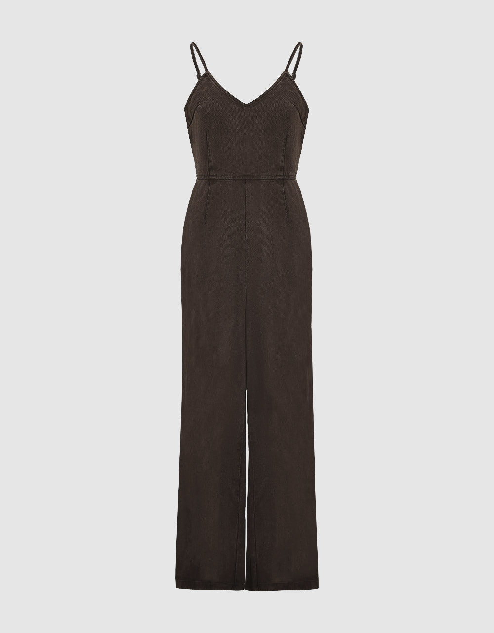 Sleeveless V-Neck Denim Jumpsuit