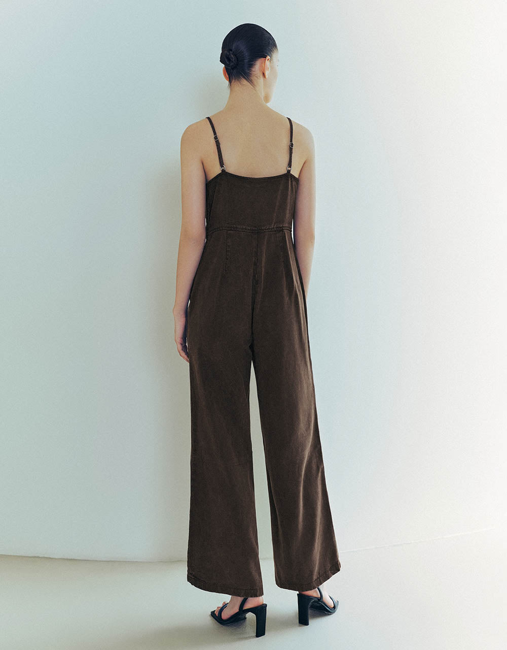 Sleeveless V-Neck Denim Jumpsuit