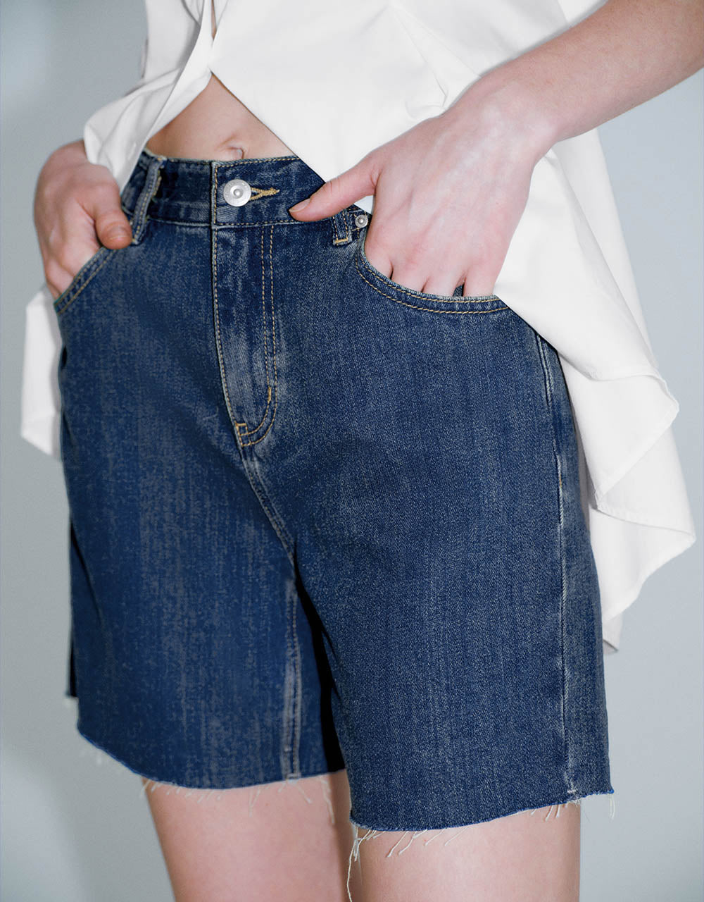 Raw Hem Denim Shorts