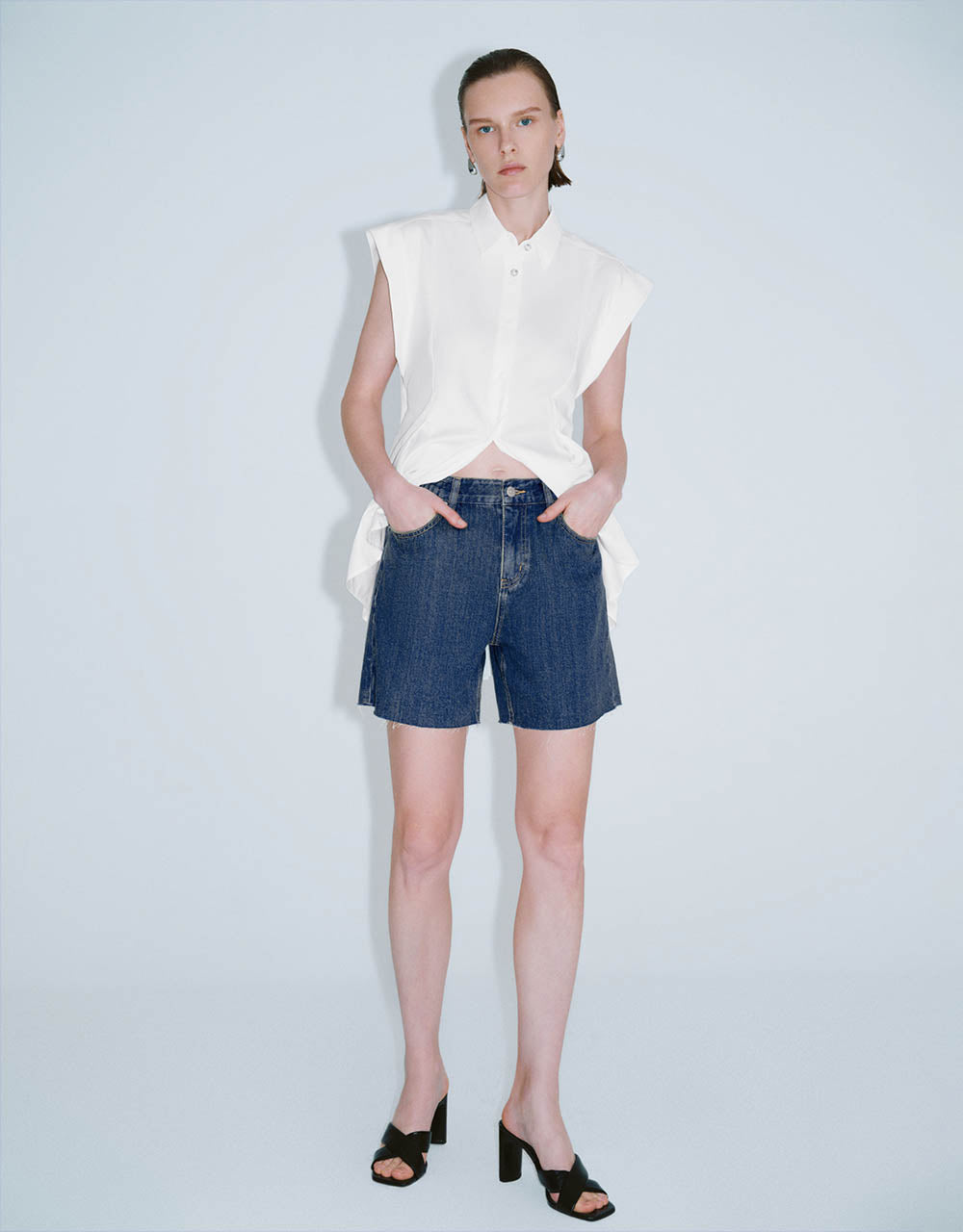 Raw Hem Denim Shorts