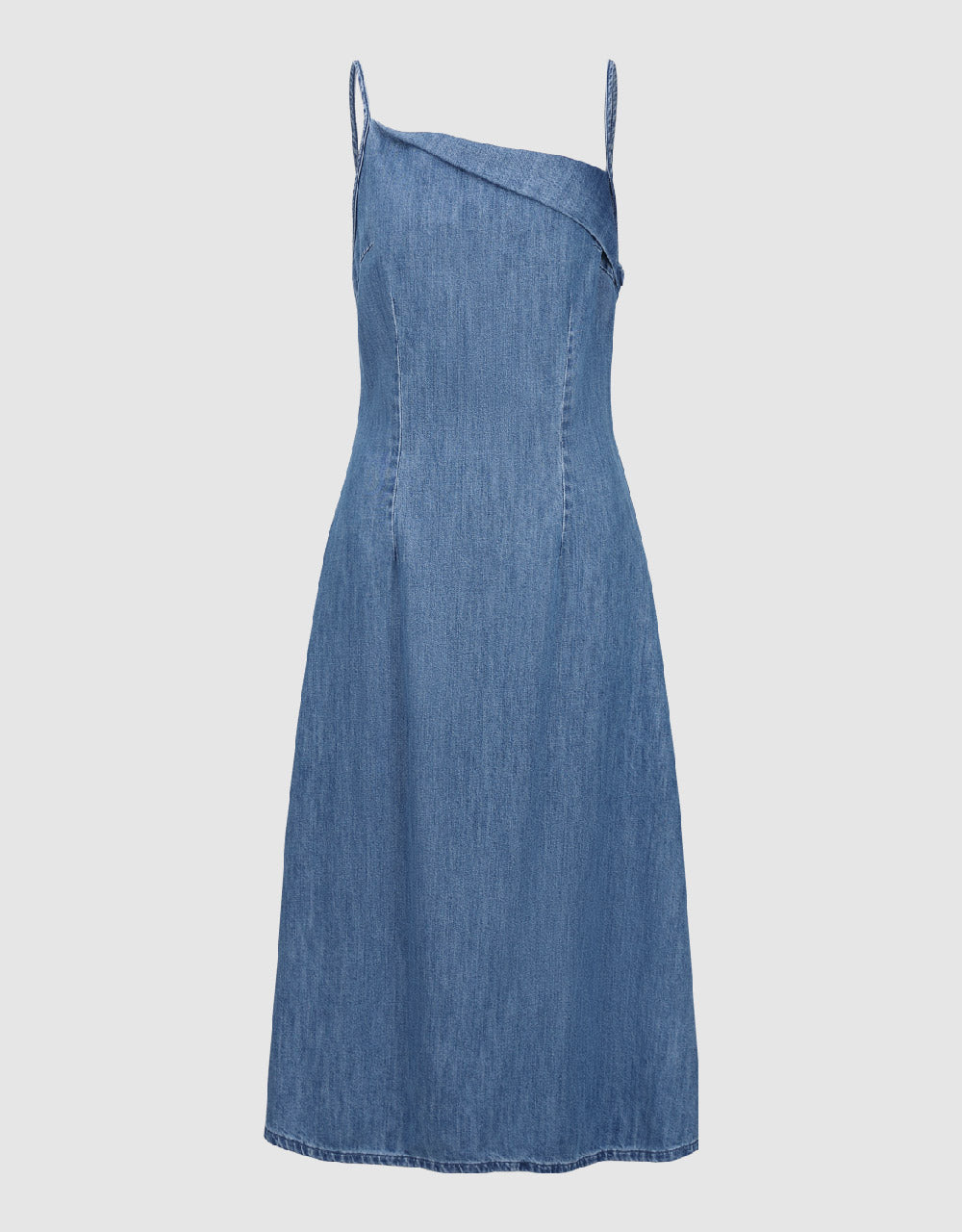 One Shoulder Denim Cami Dress