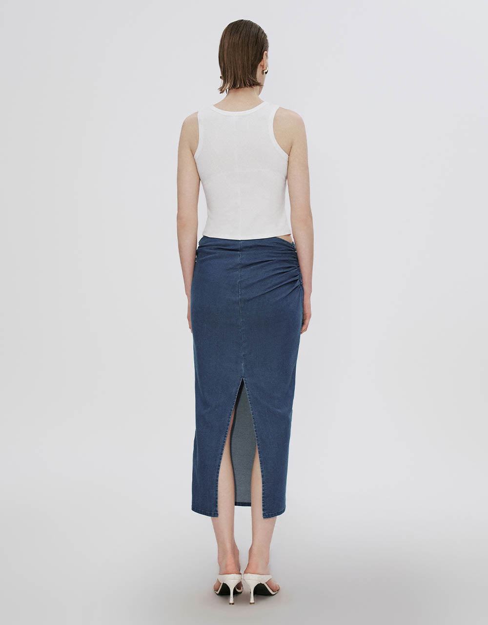 Midi Straight Denim Skirt