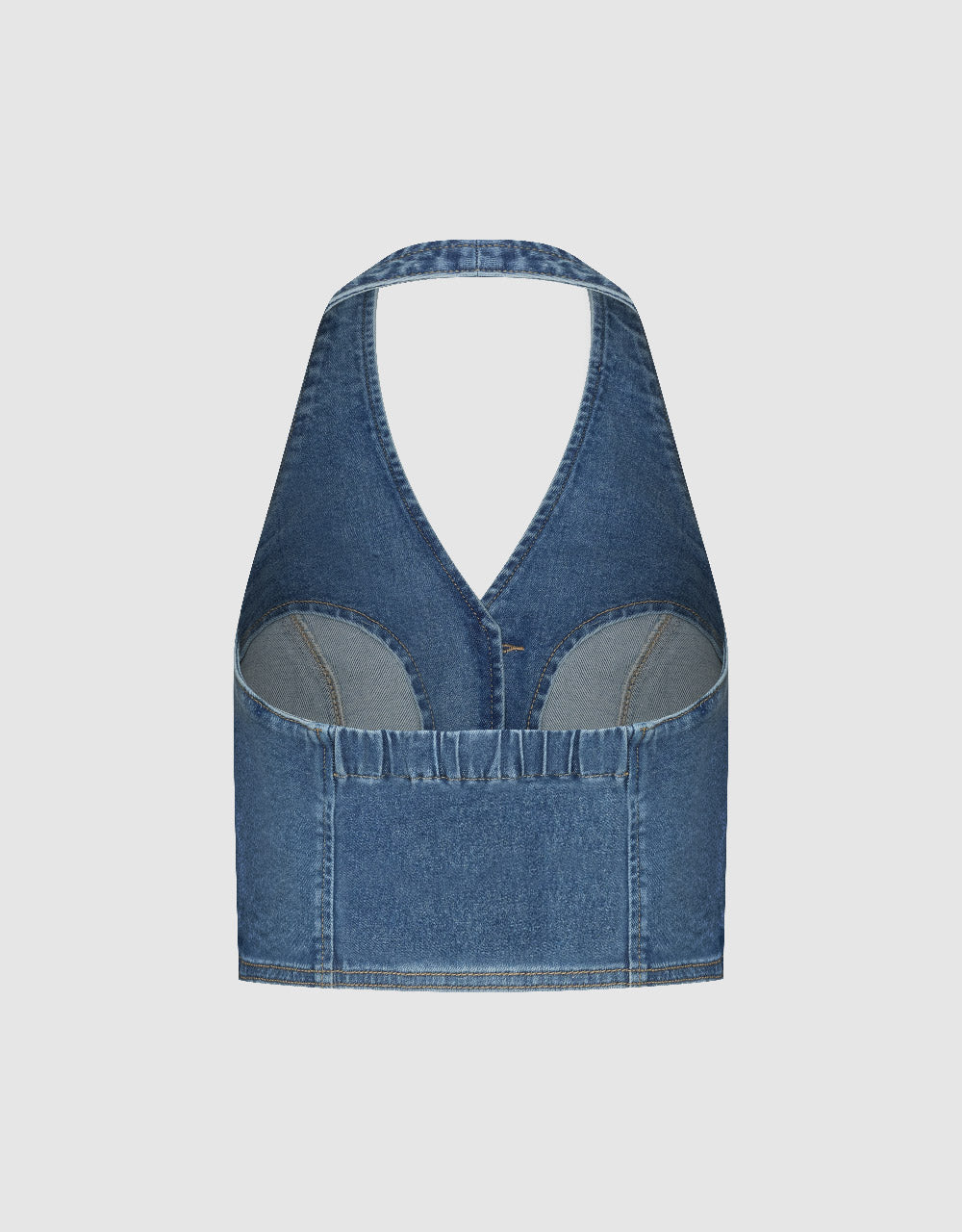 Halter Neck Denim Vest