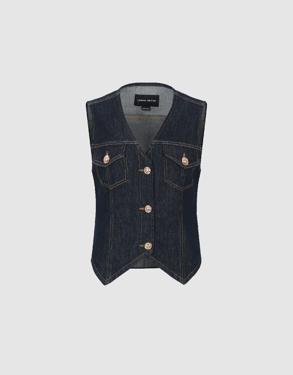 V-Neck Denim Waistcoat