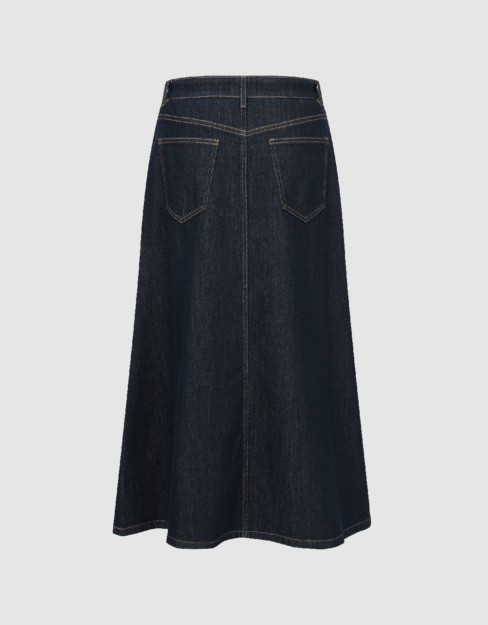 Midi A-Line Denim Skirt