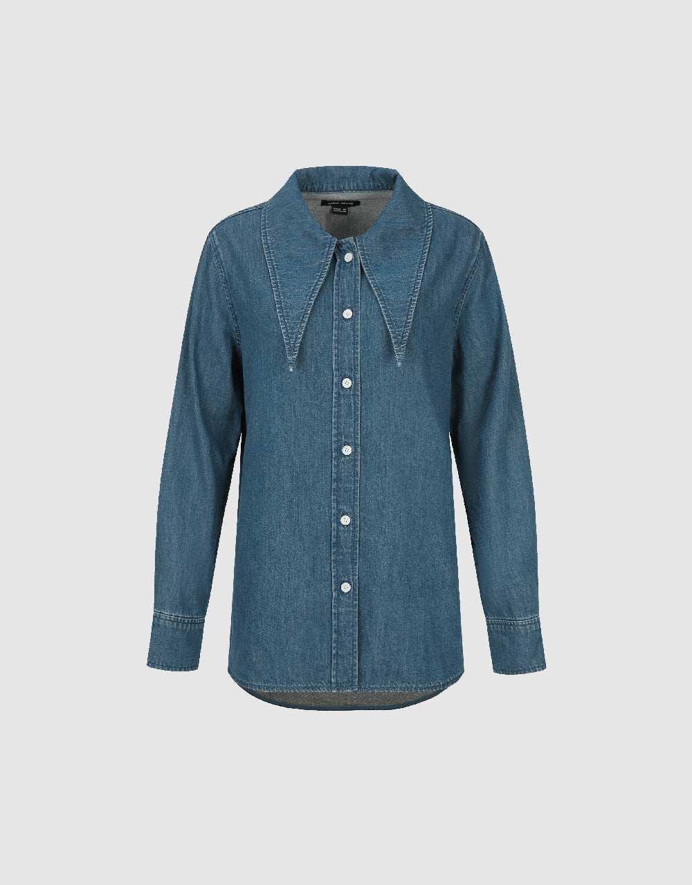 Button Up Straight Denim Shirt