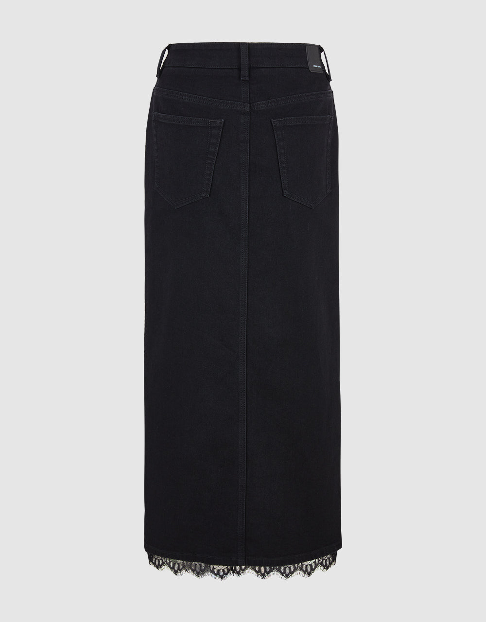 Raw Hem Straight Denim Skirt