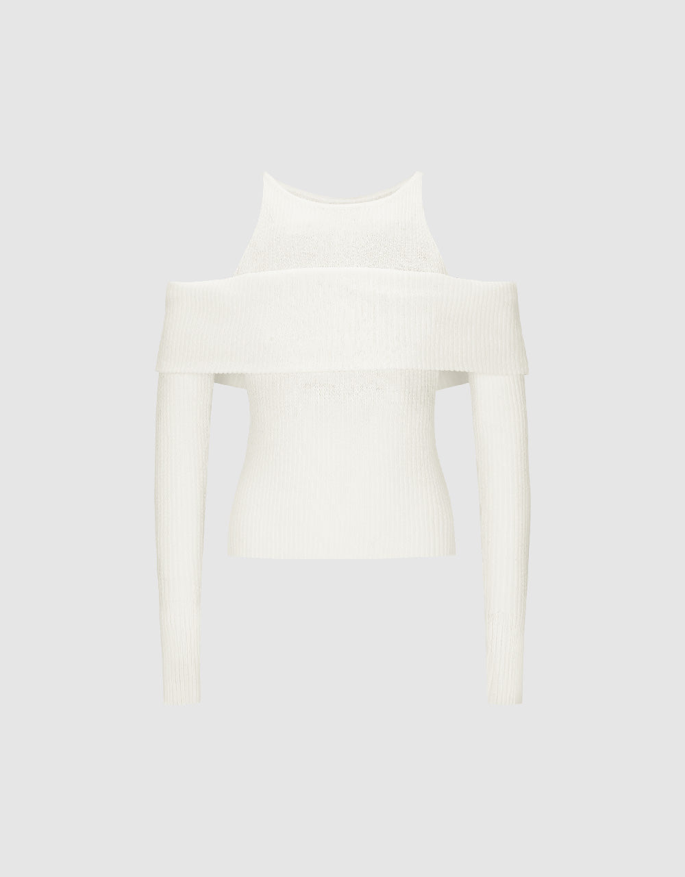 Drop Shoulder Sleeve Off-Shoulder Knitted T-Shirt