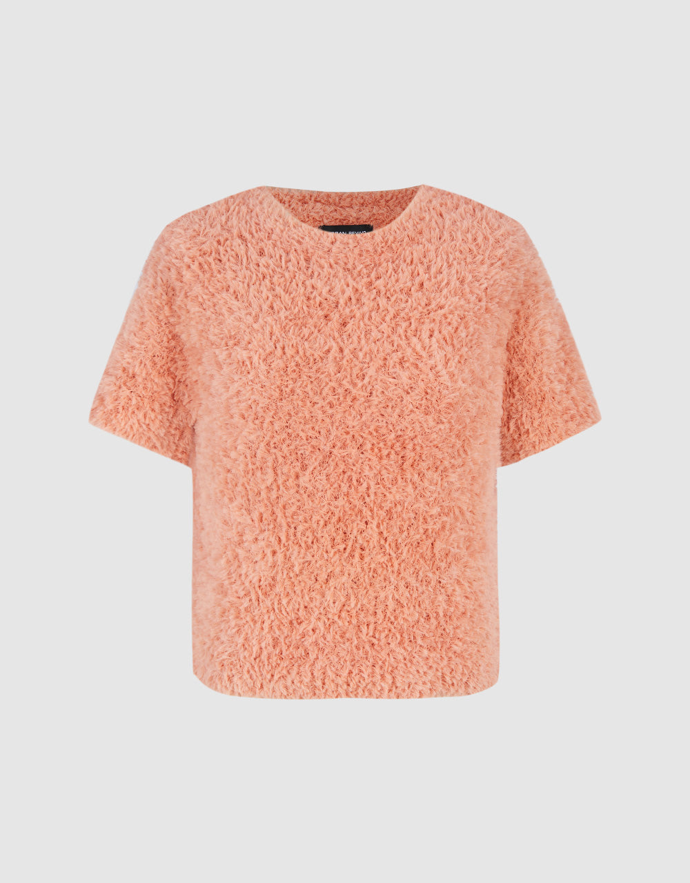 Fluffy Crew Neck Knitted T-Shirt